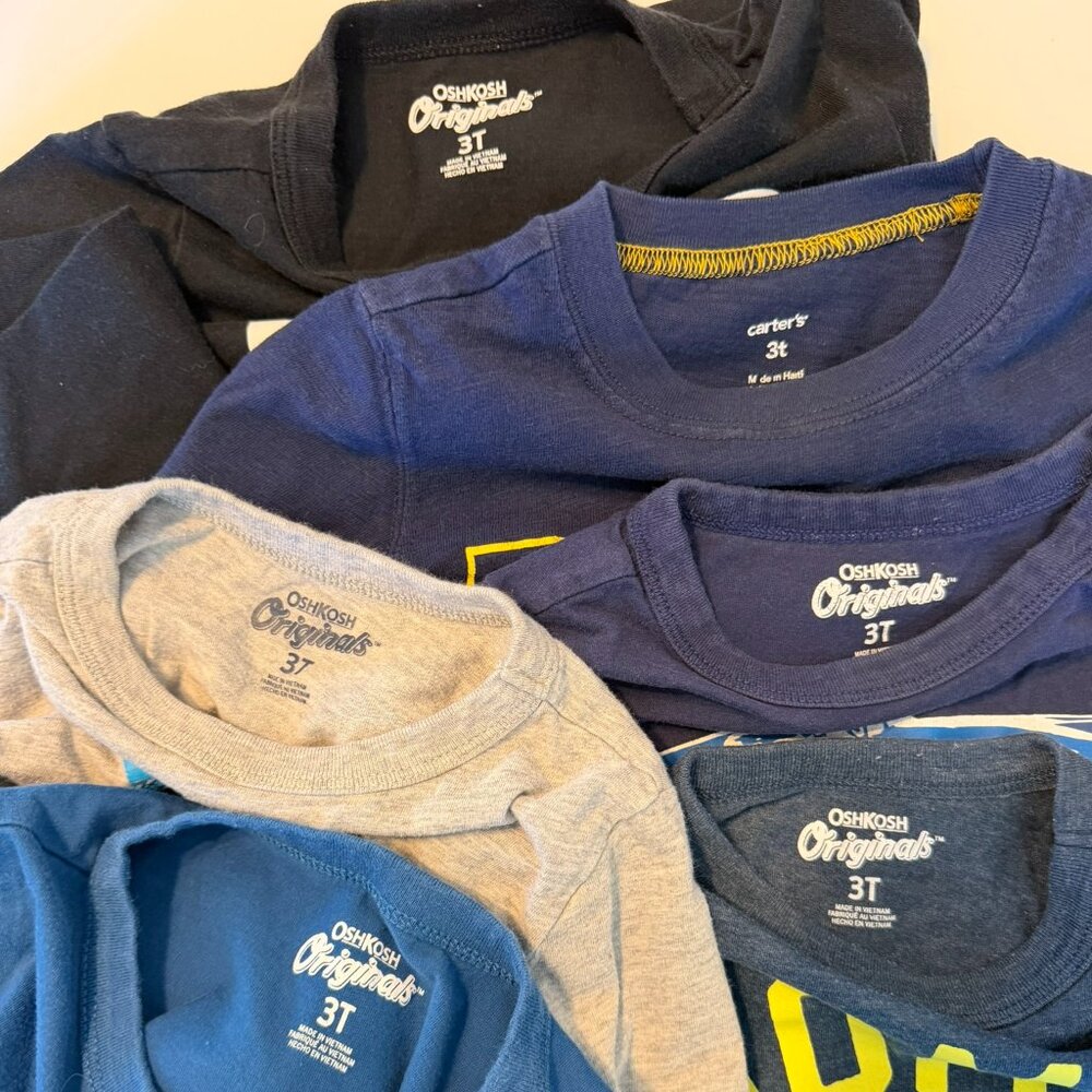 Boys 3T Play 6 Item Spring Bundle OshKosh B'gosh Short Long Short Sleeve Tees - Picture 4 of 12